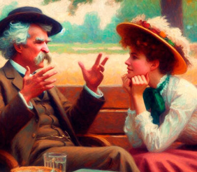 Mark Twain y Laura Wright